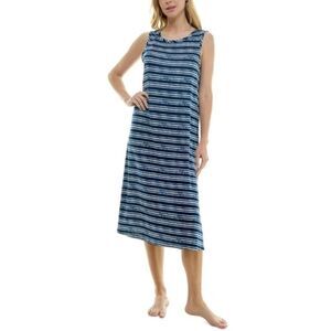 NWT Blue Striped Sz Small Soft Stretchy Sleeveless Lounge Night Gown ROUDELAIN